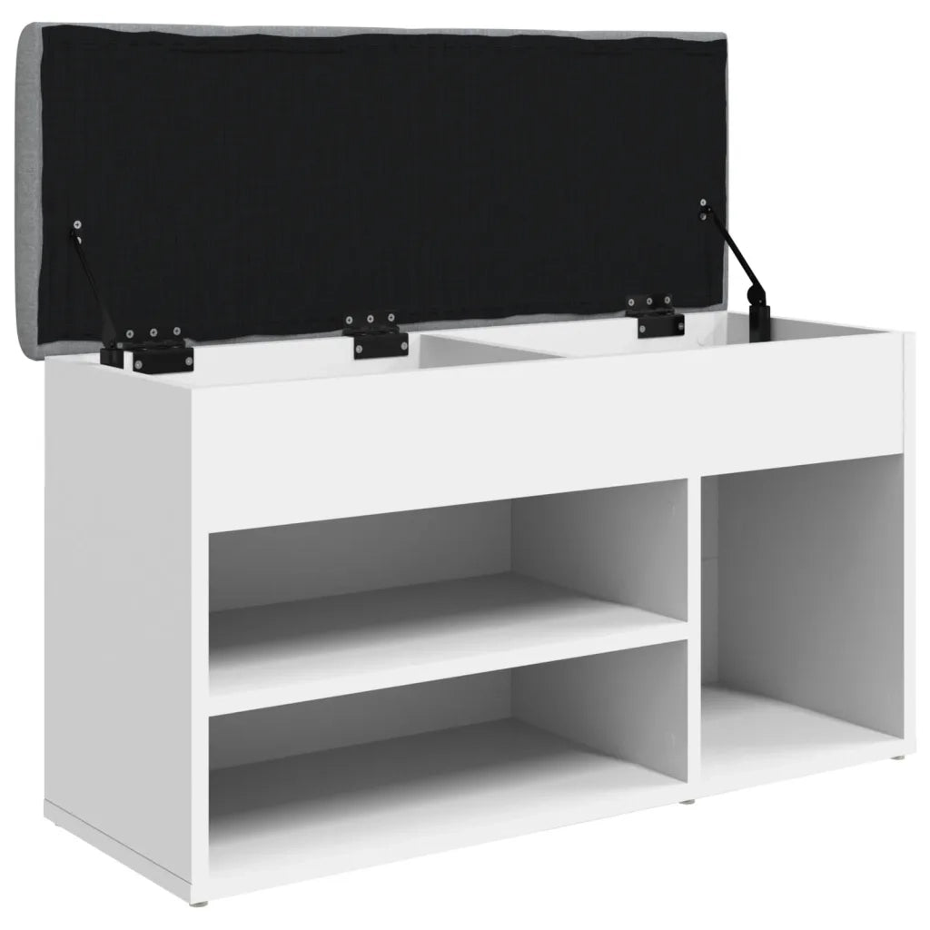 Panca-Sgabello Scarpiera Bianca 82x32x45,5 cm in Legno Massello