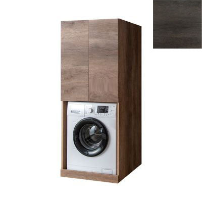 Mobile Lavanderia a Colonna per Lavatrice o Asciugatrice con 2 Ante Installabili Sopra o Sotto 70x70x174A cm in