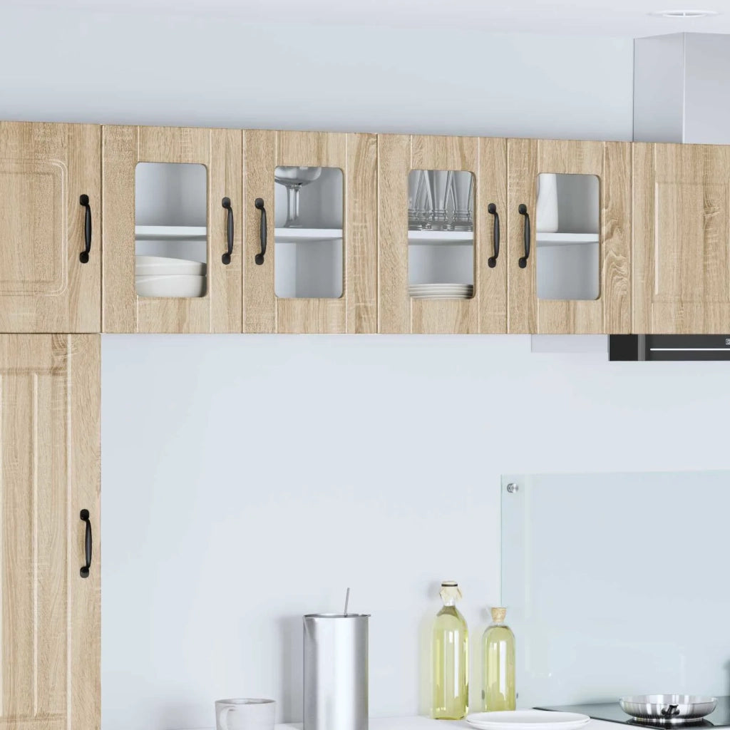Pensile da cucina | Mobile in vetro da parete PORTO Rovere Sonoma 60 x 31 x 40 cm