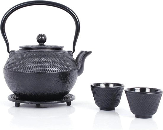 Tazza da tè in acciaio inox 11 l con setaccio rimovibile - Theemaker per tè in foglie - Design vintage - Nero