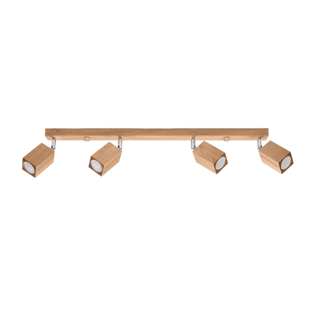 Plafoniera BAMBU Pure Lume rovere scuro cromo 4xGU10