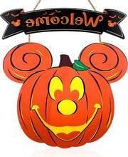 Bord di benvenuto per Halloween - tavolo in legno da appendere per decorazioni nei festeggiamenti di Halloween