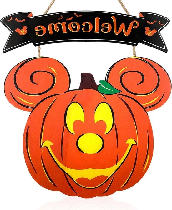 Bord di benvenuto per Halloween - tavolo in legno da appendere per decorazioni nei festeggiamenti di Halloween