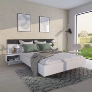 Struttura letto alla francese 1514 con comodini integrati colore bianco e antracite