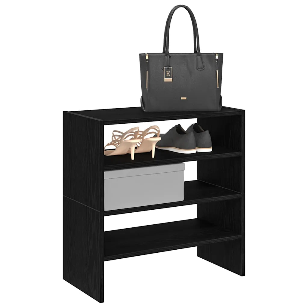 Scarpiere 2 pz | Mobile per scarpe Impilabili in Rovere Nero 60x30x30,5 cm