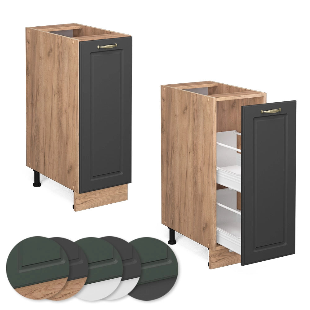Armadio cucina dispensa alto Fame-Line Antracite-oro/Rovere dorato 30 cm senza piano di lavoro Vicco