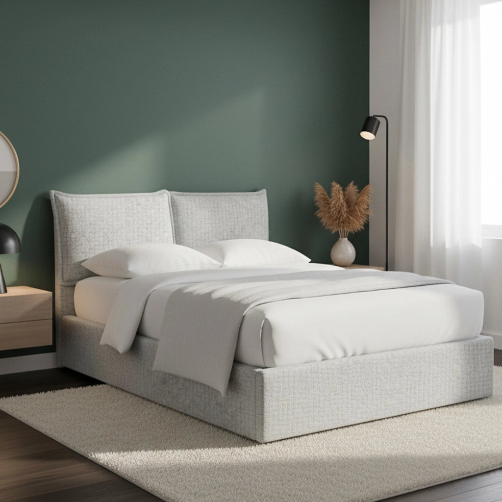 Penzance, Letto Piazza e Mezza Sfoderabile Made in Italy, Grigio Chiaro