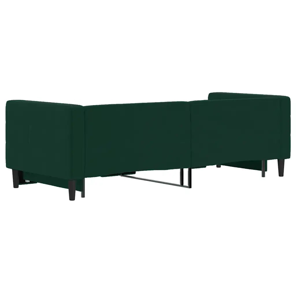 Divano Letto con Letto Estraibile Verde Scuro 80x200cm Velluto 3196686