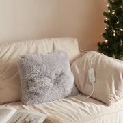 Cuscino Elettrico Capurso Termoforo 40 x 40 cm in Tessuto Peluche Grigio [en.casa]