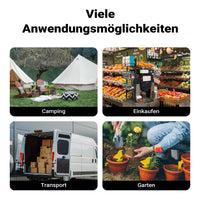 Toboli Carretto a mano pieghevole, max 100 kg, tessuto impermeabile nero e manico telescopico, Carrello spiaggia