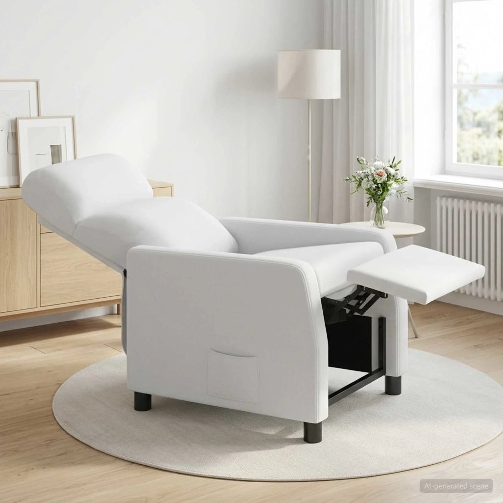 Divano Sedia-Poltrona reclinabile Bianco Tessuto 727182