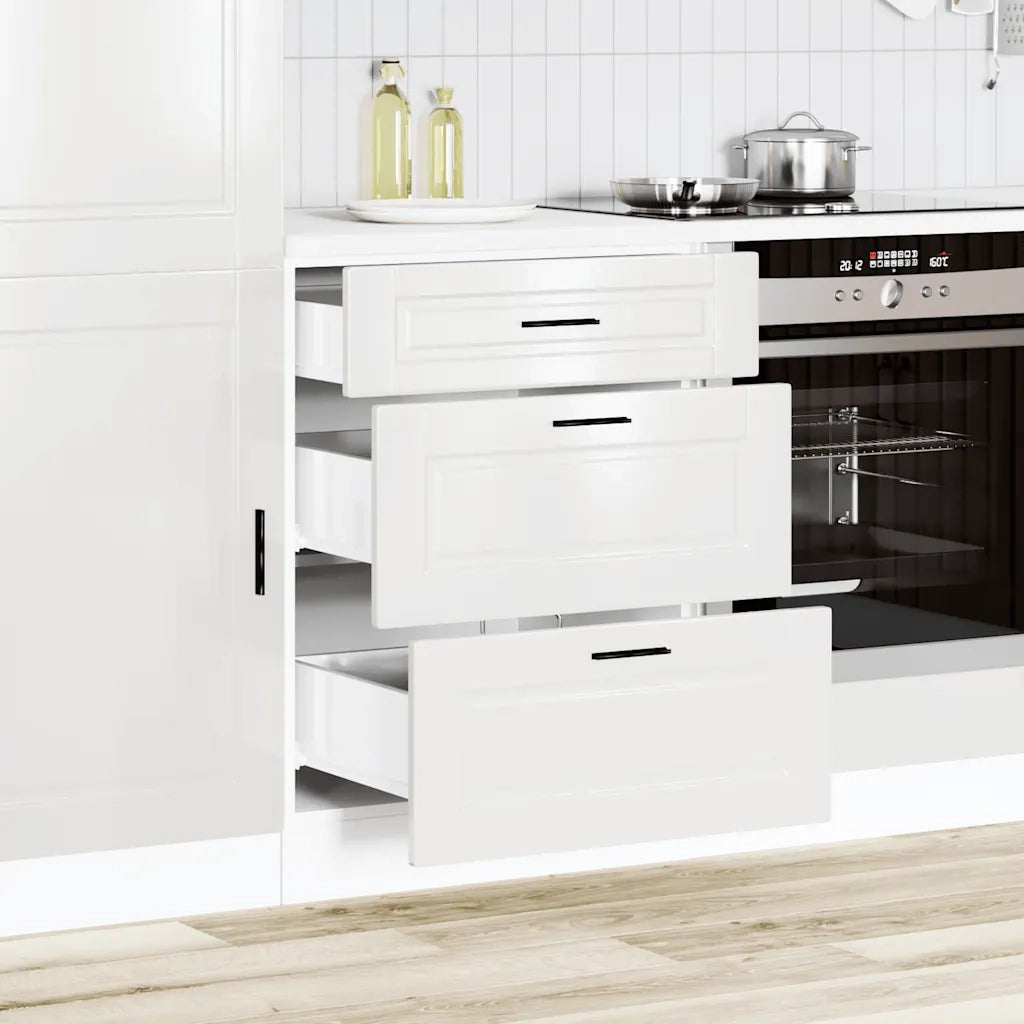 Pensile da cucina | Mobiletto da cucina "Porto" Bianco lucido in legno ingegnerizzato