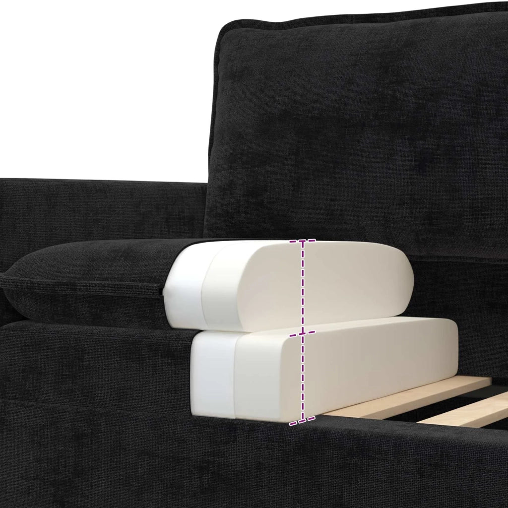Divano Nero 126 x 81 x 87,5 cm Poliestere
