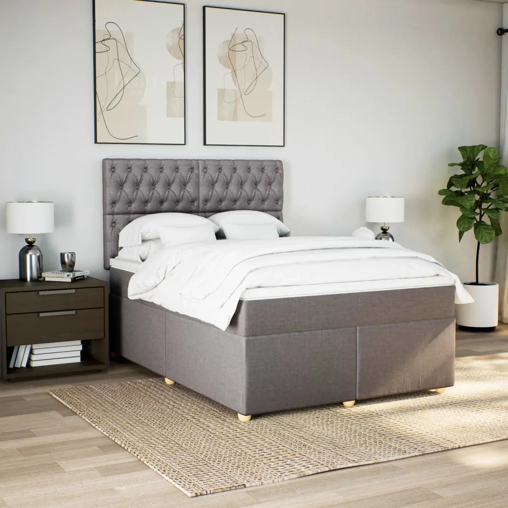 Giroletto a Molle con Materasso Tortora 160x200 cm in Tessuto 3291342