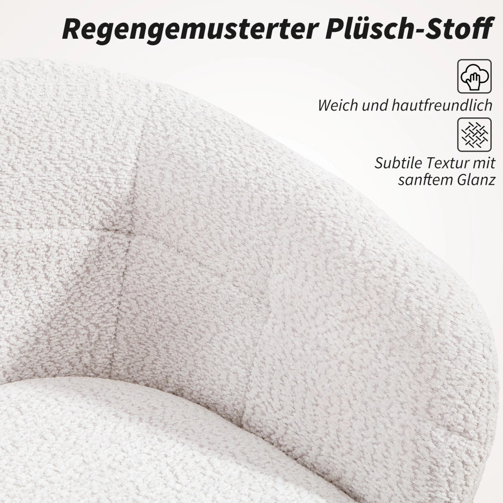 Sedia da ufficio imbottita con rivestimento in velluto ¨C zephmum ¨C crema e nero