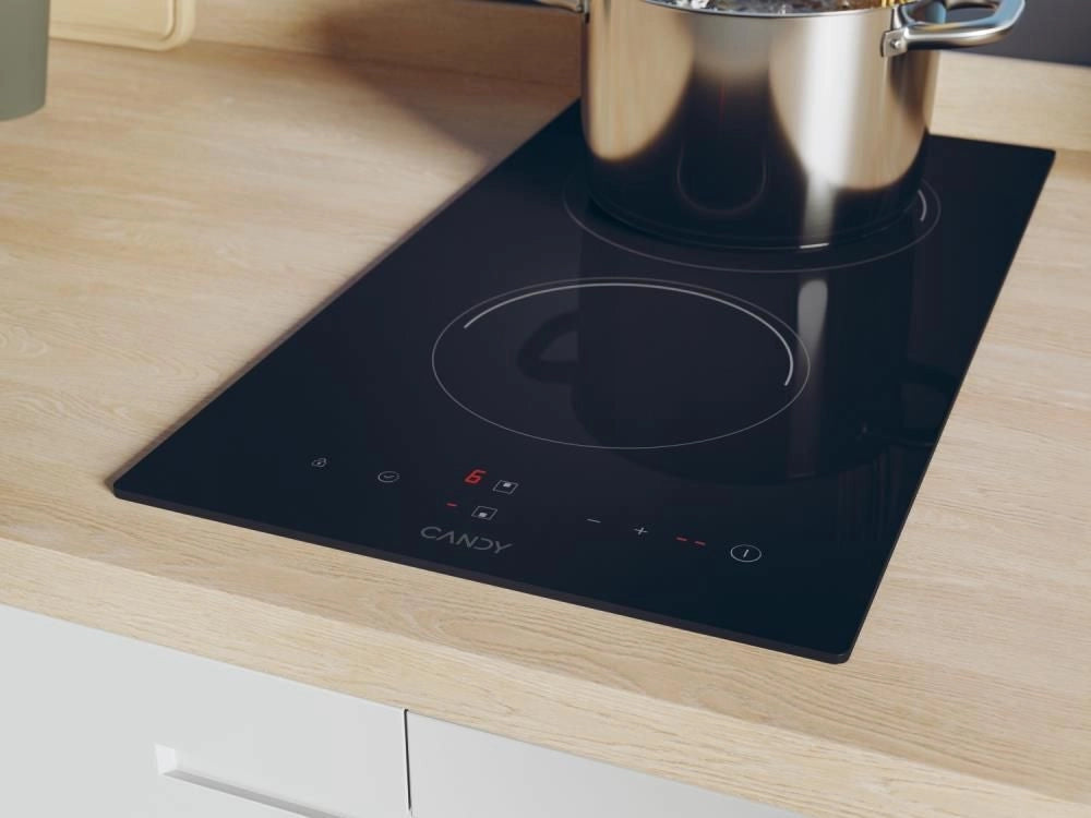 Candy CDH30 Piano cottura elettrico Vetroceramica 29 cm 2 zone Touch Control 3000 W colore Nero