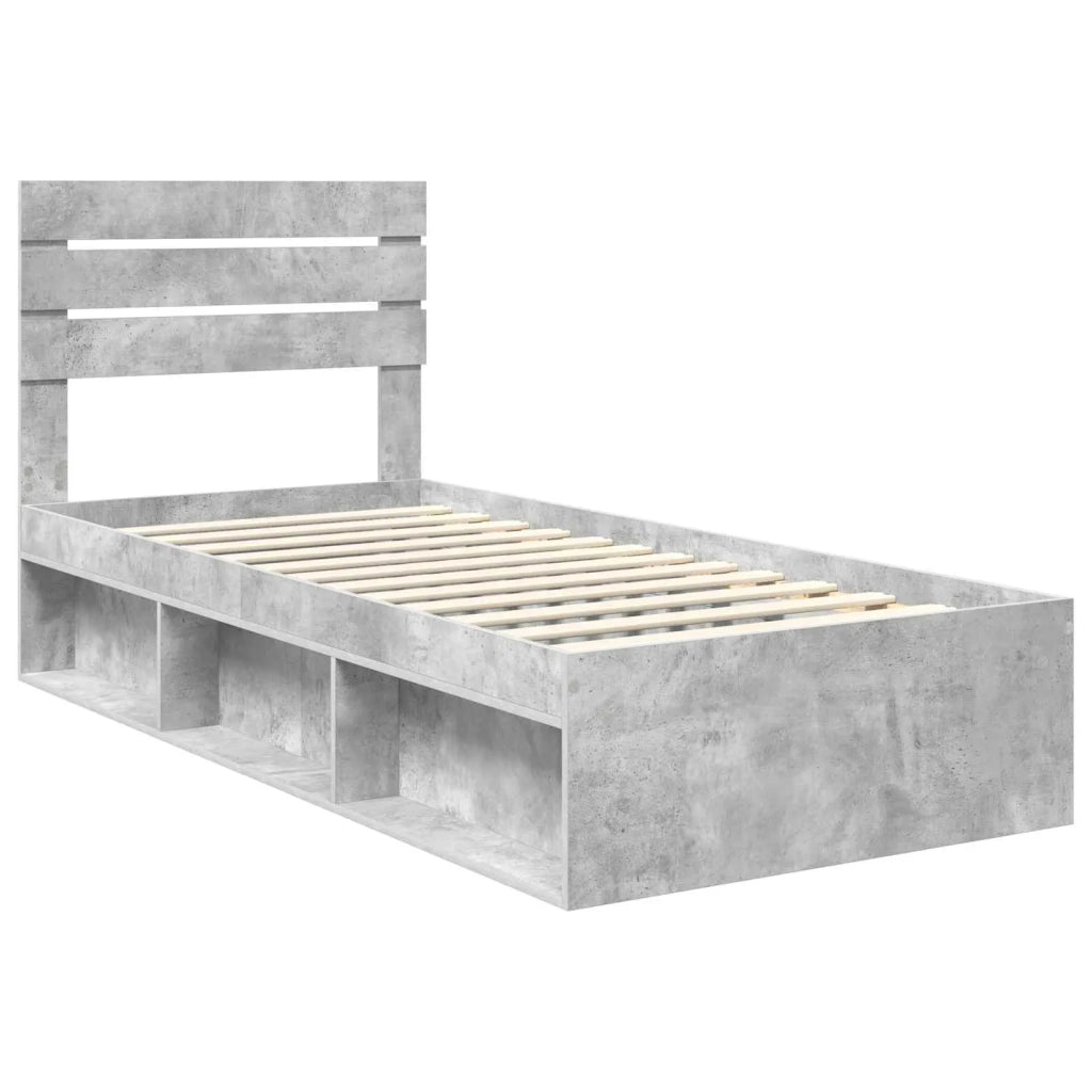 Struttura del letto Calcestruzzo 90 x 200 cm Pino massello 3411458