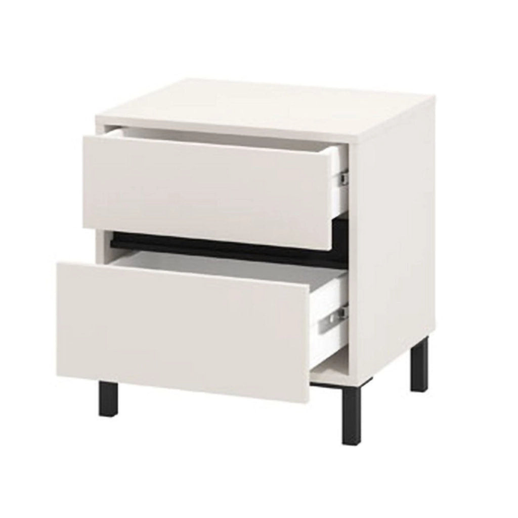 Combatte, Comodino un Ripiano, 48x40x55h cm Bianco
