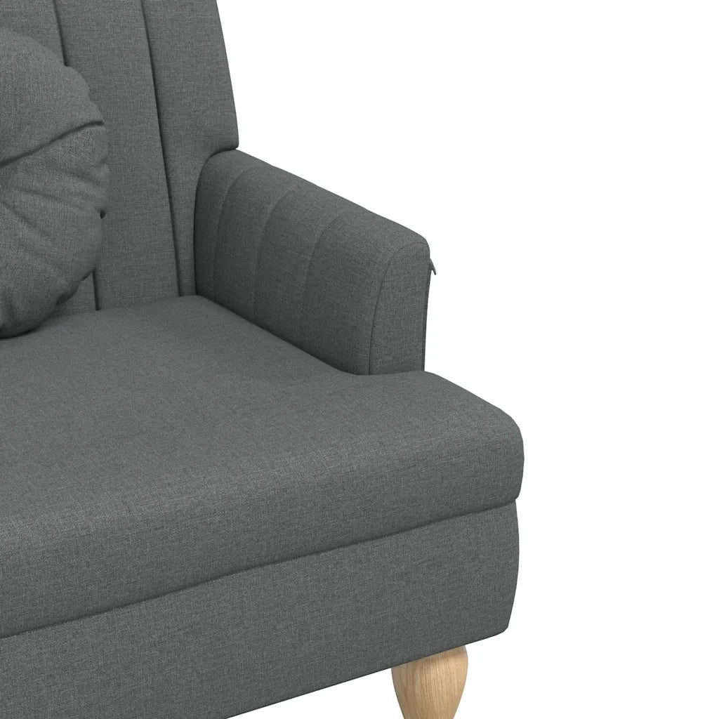 Panca con Cuscini-Sgabello-Divano Grigio Scuro 113x64,5x75,5 cm in Tessuto