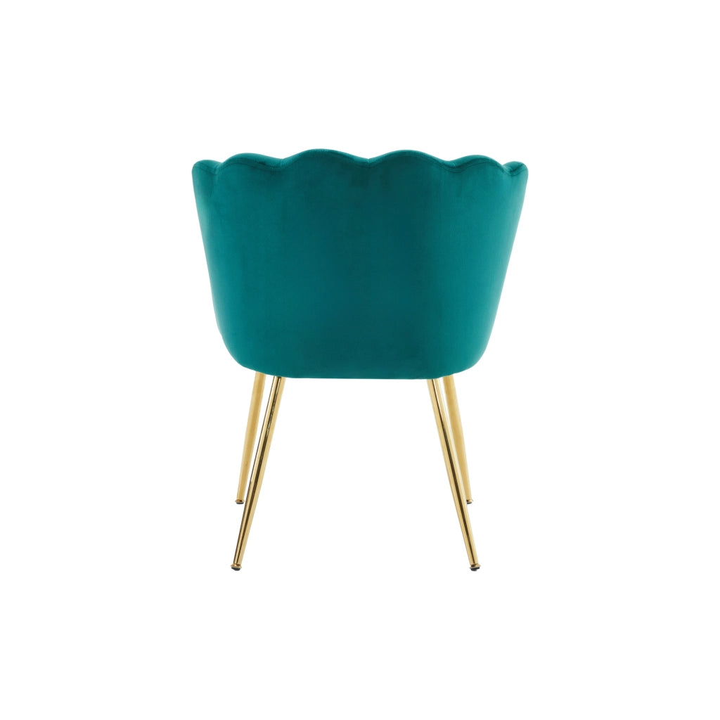 Set di 6 sedie moderne in velluto - Zephmum- Schienali a petalo gambe dorate cuscini farfalla