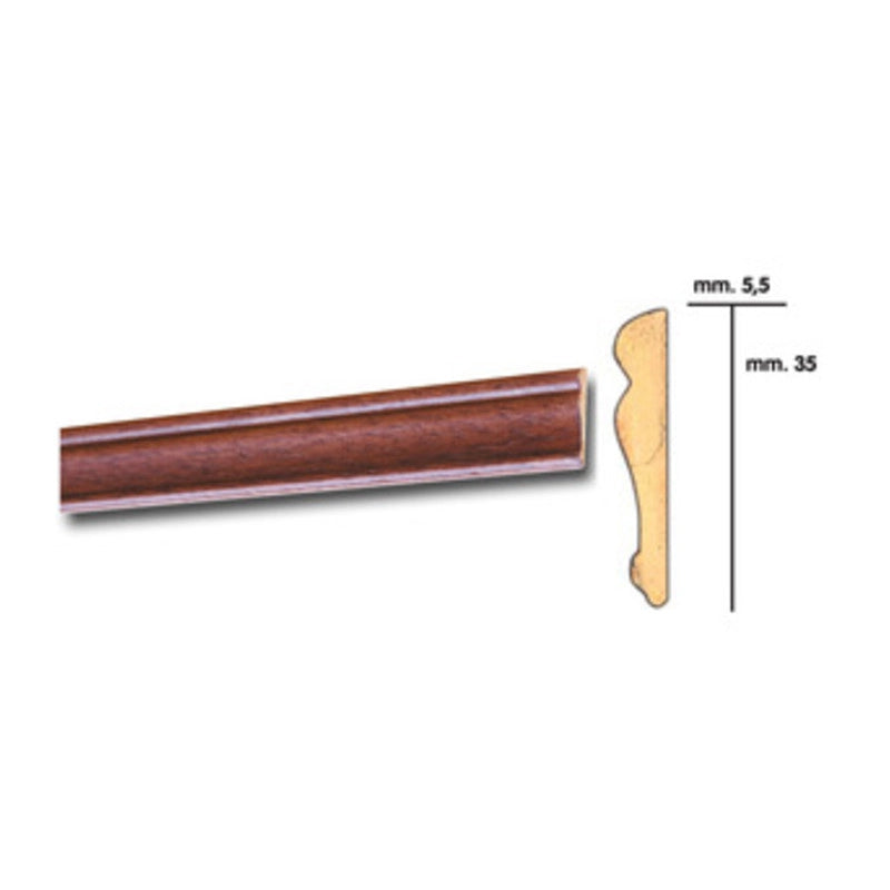 CORNICE PER PARATI 5,5X35 BAROCCO 200 CM MOGANO- 25,0 pz