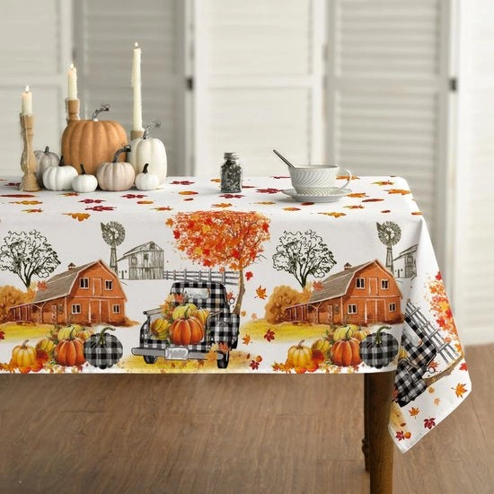 Tovaglia da tavolo estivo - qualità premium 100 x 140 cm raccolta estiva festa di raccolta autunno targa nera a quadri tovaglia da tavolo - impermeabile - lusso per festa picnic cena decorazione