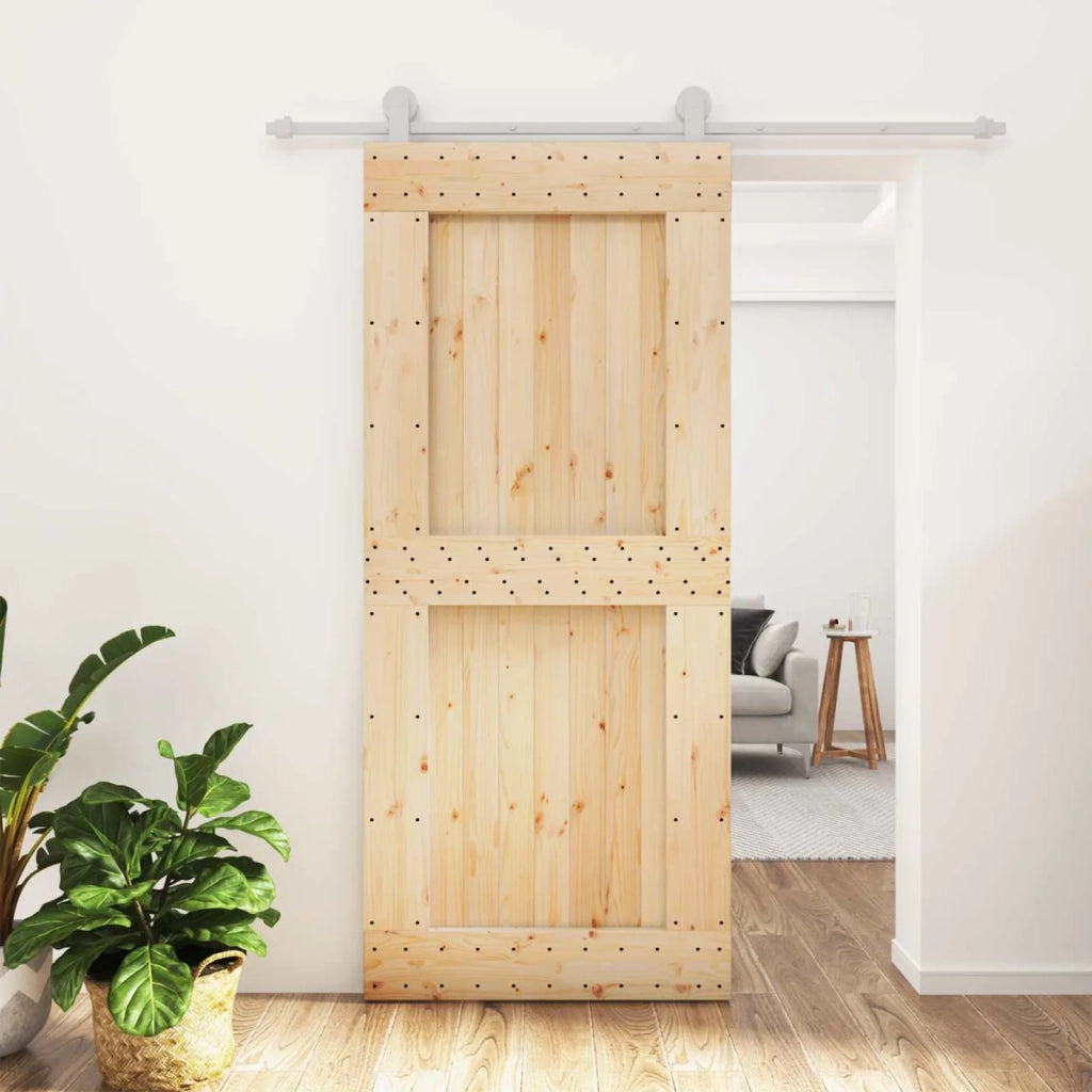 Porta scorrevole Naturale e Bianco 90 x 210 cm 3445015