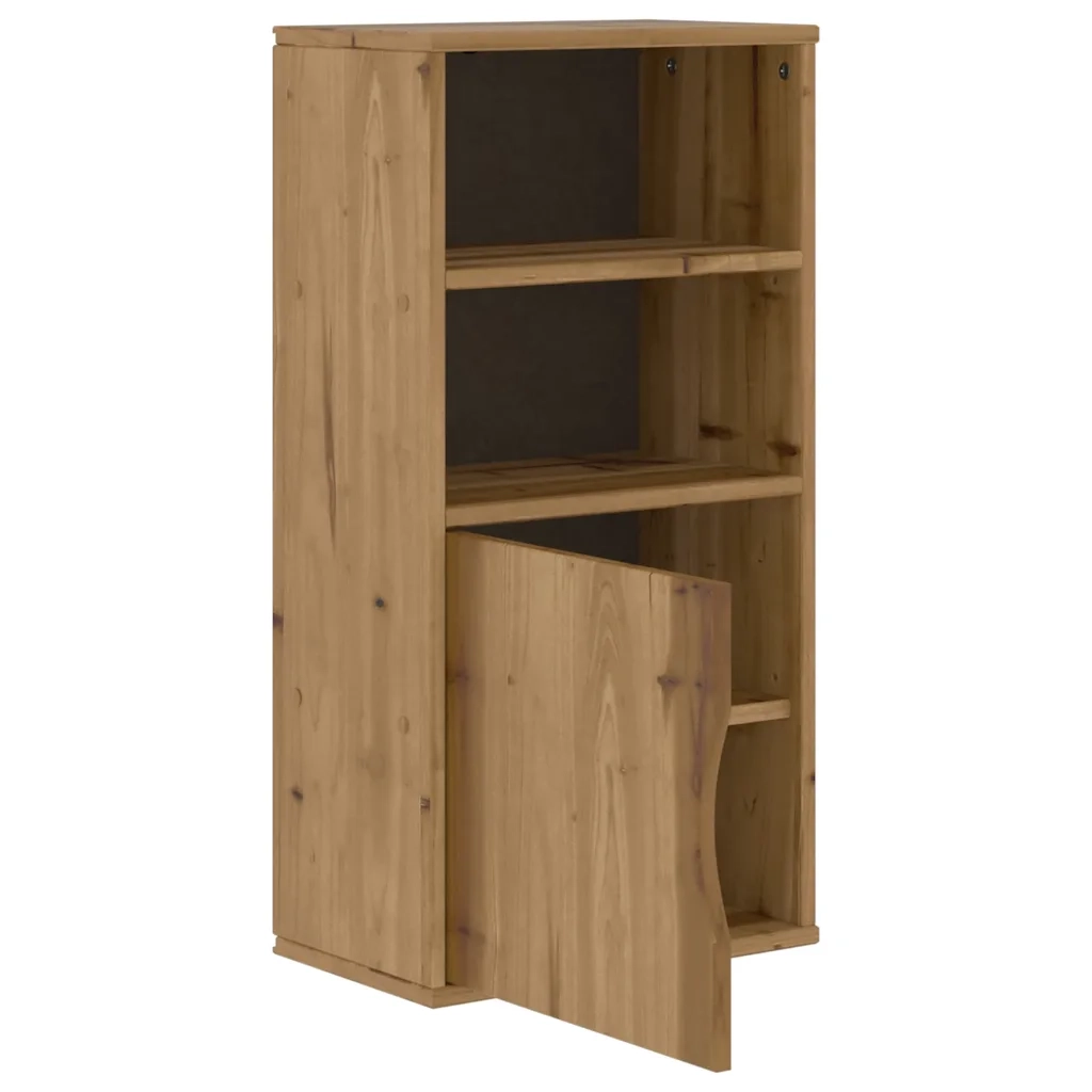 Armadietto Laterale ODDA 40x24x79 cm in Legno Massello di Pino