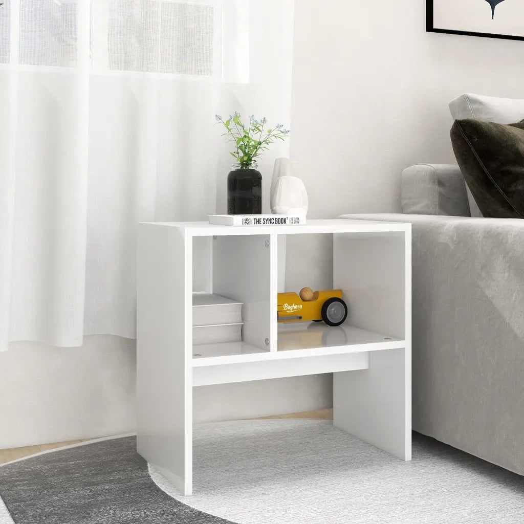 Tavolino Bianco 50x30x50 cm in Legno Multistrato