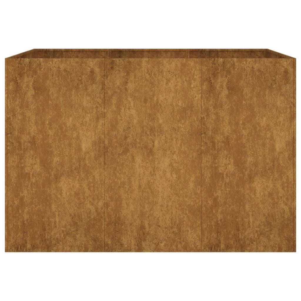 Portavaso per fioriera aiuola rialzata piante fiori terrazzo giardino giardino 120 x 80 x 80 cm acciaio corten marrone 02_0039349