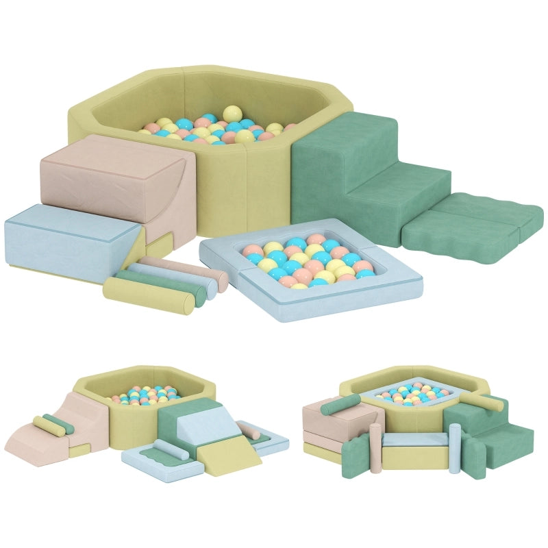 SET Blocchi morbidi in schiuma 72x37x52 cm Multicolore 15 pezzi 200 palline