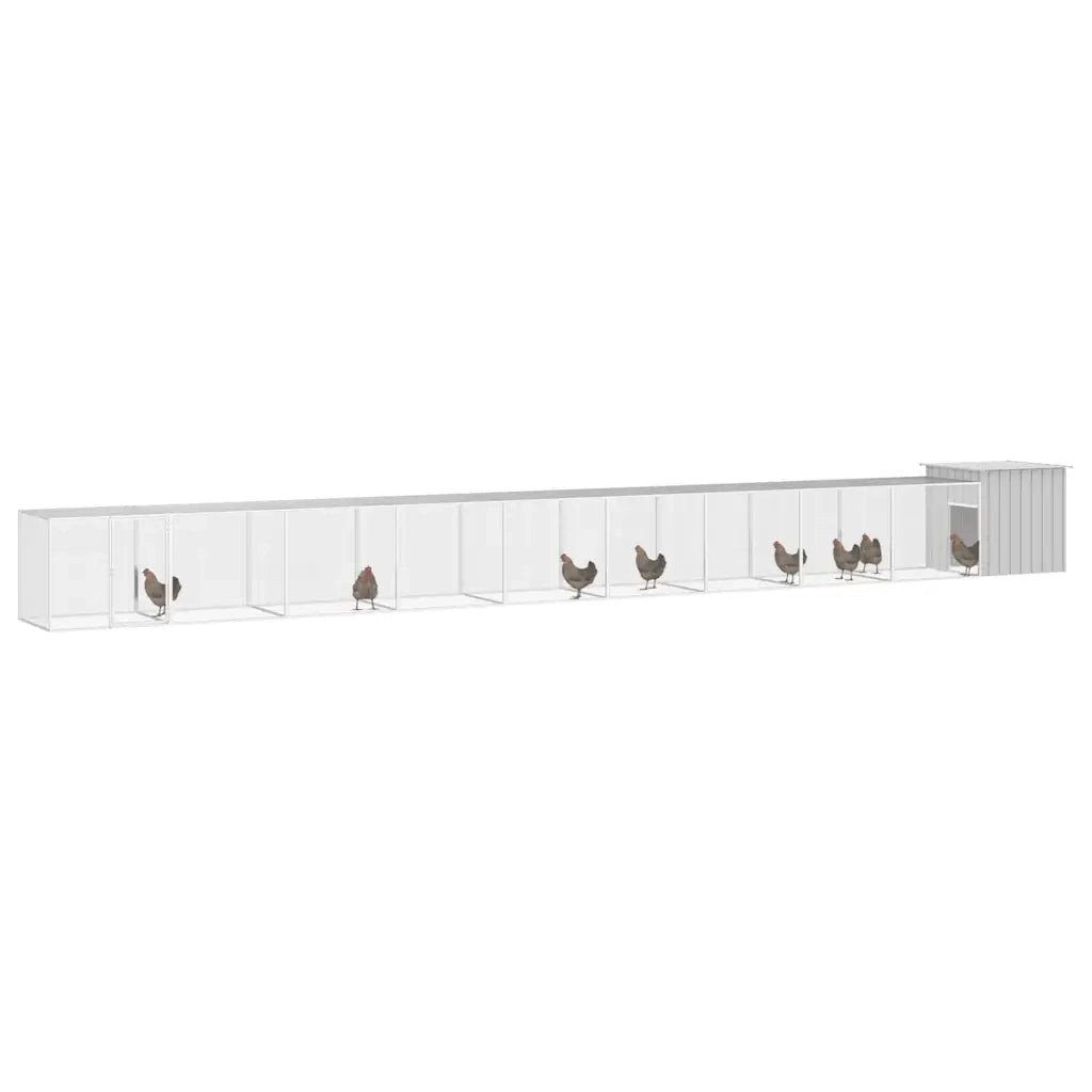 Gabbia per Polli Grigia 1000x91x100 cm Acciaio Zincato 3106467