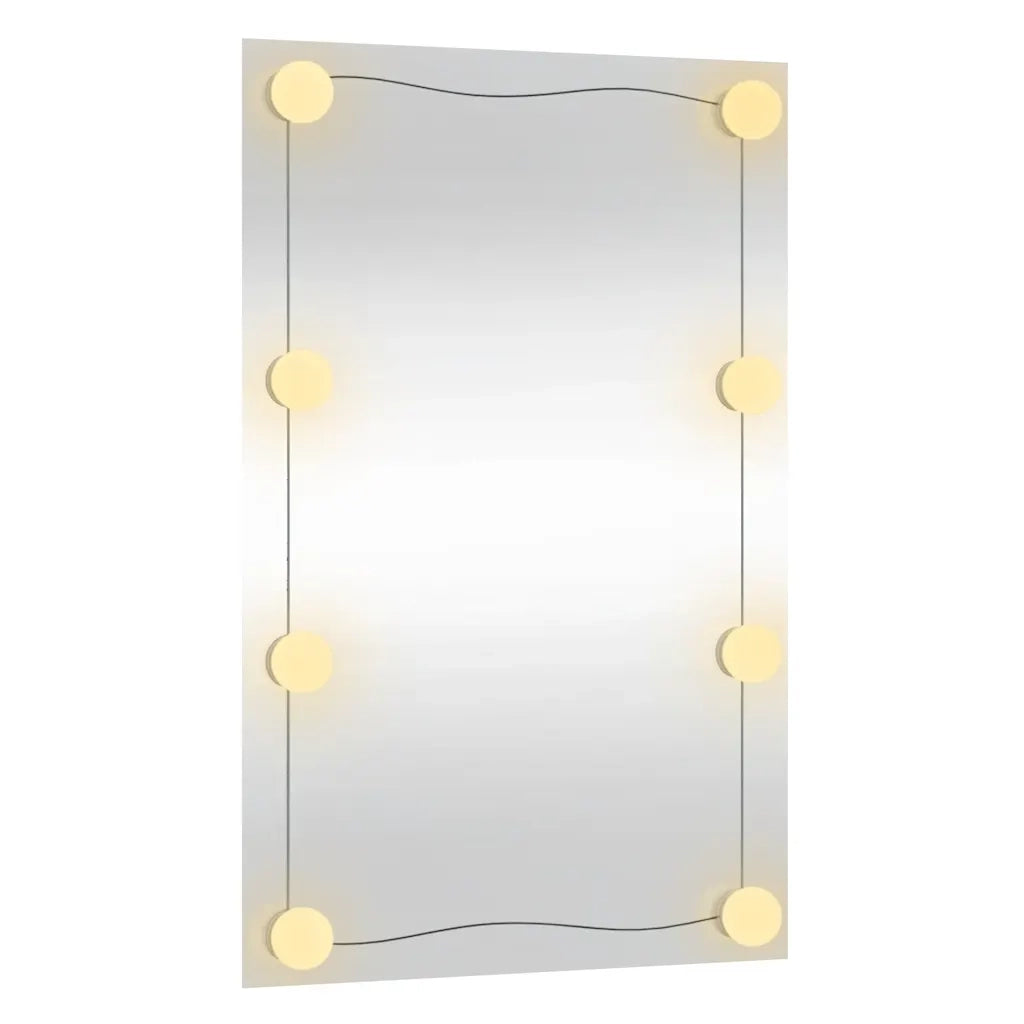 Specchio da Parete | Specchio decorativo con Luci LED 40x60 cm Vetro Rettangolare