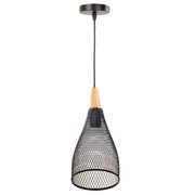 Plafoniera in metallo nero 17x17x35/105h