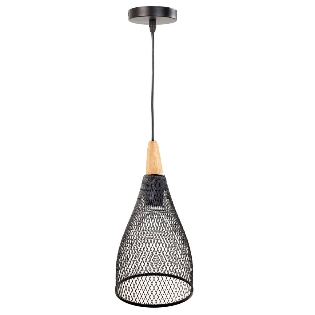 Plafoniera in metallo nero 17x17x35/105h