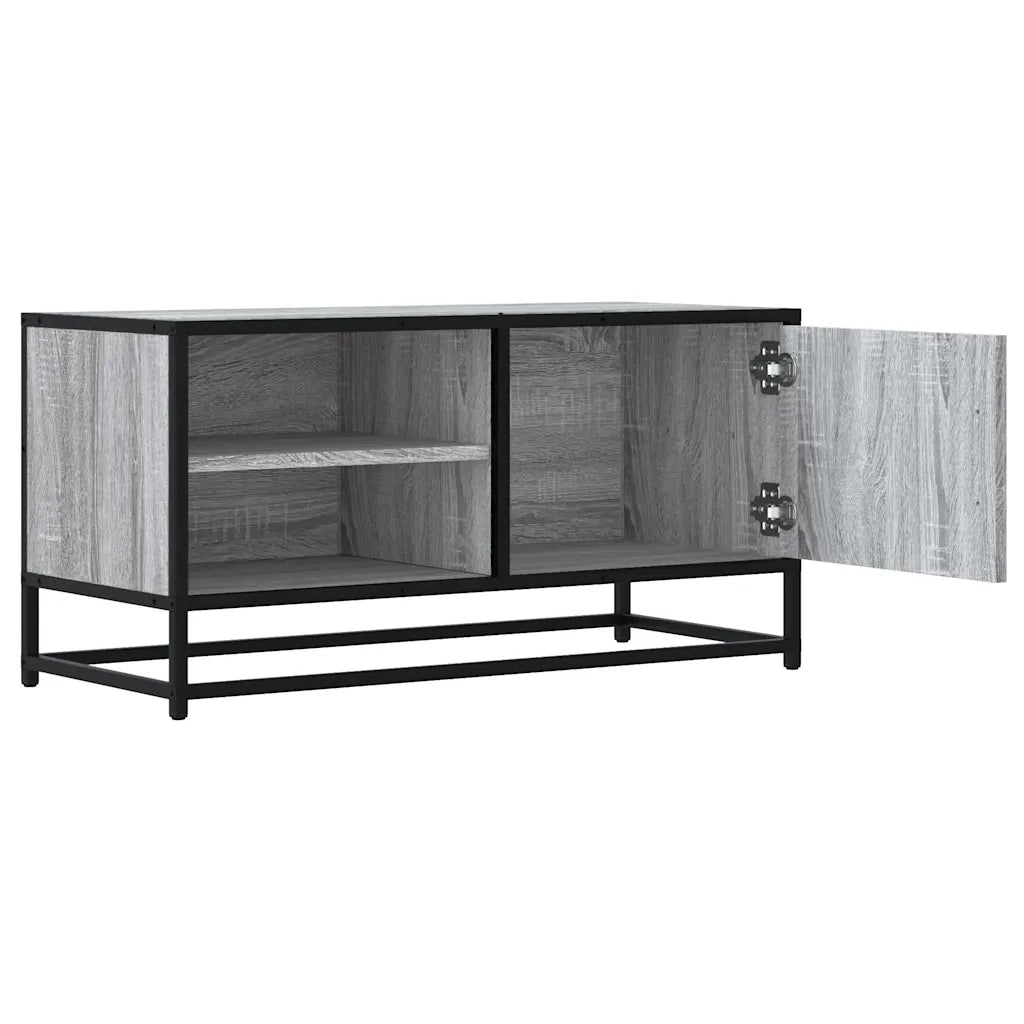 Mobile TV Grigio Sonoma 80x34,5x40 cm Legno Multistrato Metallo 848822