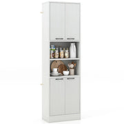 Armadio dispensa da cucina con porte e ripiani cerniere di sicurezza e dispositivi anti-caduta, Armadio alto 190cm Quercia Bianca