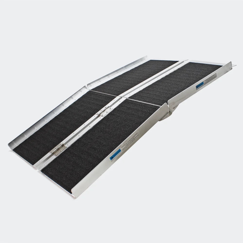Set di 2 rampe pieghevoli in alluminio per sedie a rotelle 122 x 72 cm massimo 270 kg 3416005
