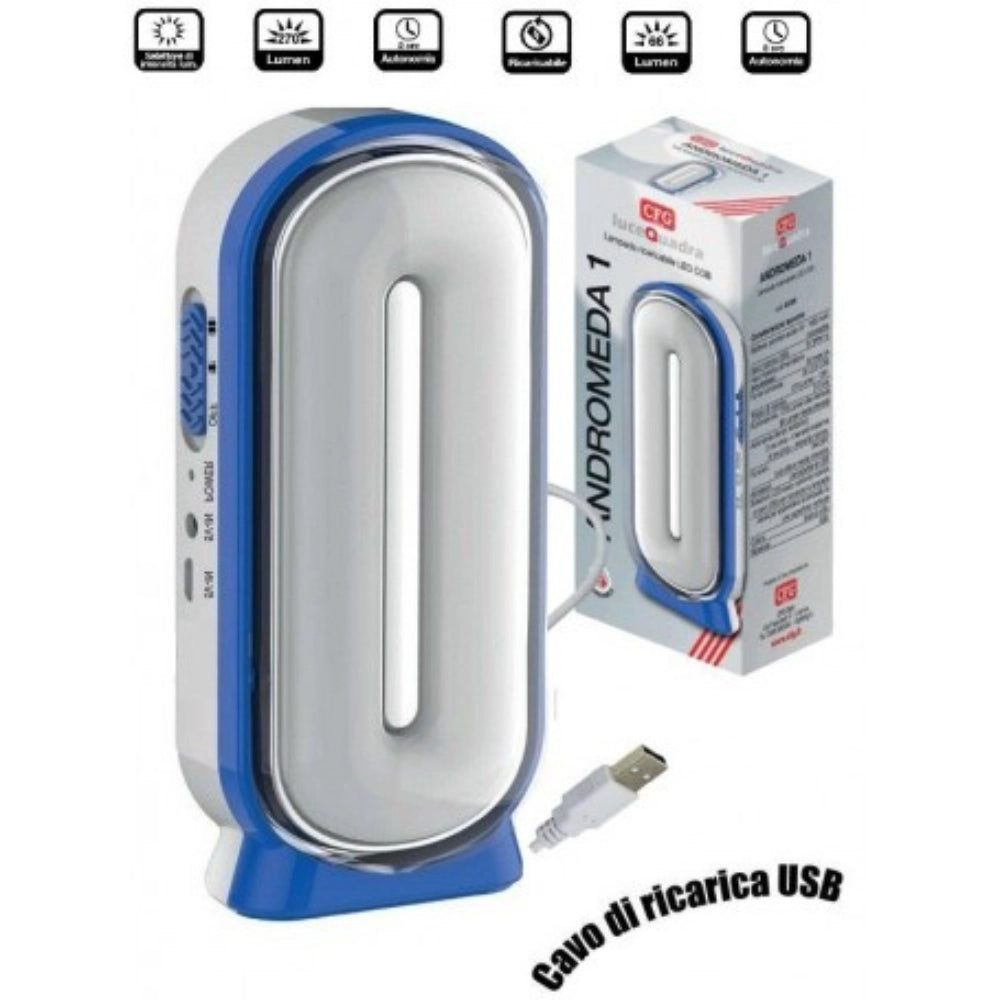 Cfg el058 lampada ricaricabile led andromeda con selettore intensita' 13w 8h