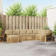 Set di divani da esterno 8 pcs Bianco e Beige