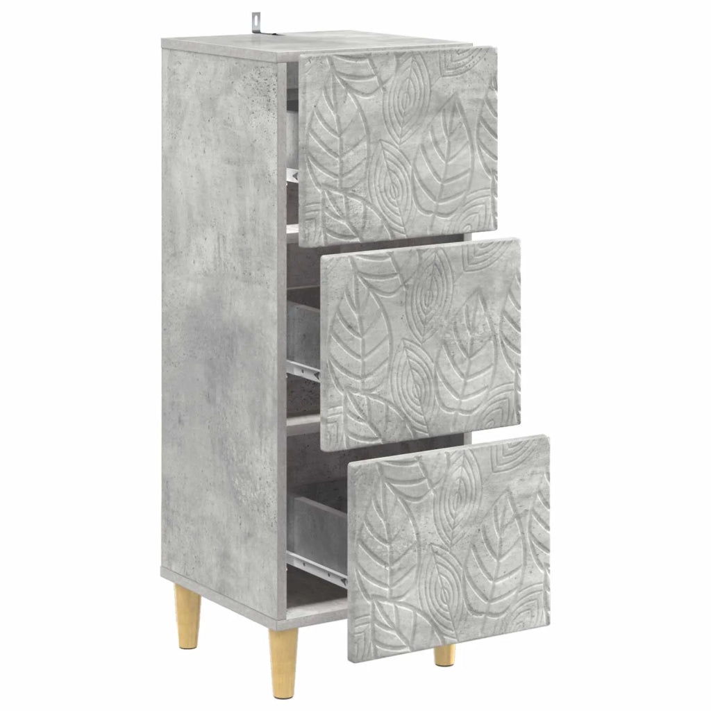 Mobile con Cassetti Grigio Cemento 33 x 34,5 x 90 cm