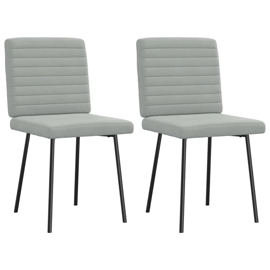 vidaXL Sedie da Pranzo 2 pz Grigio Chiaro in Velluto