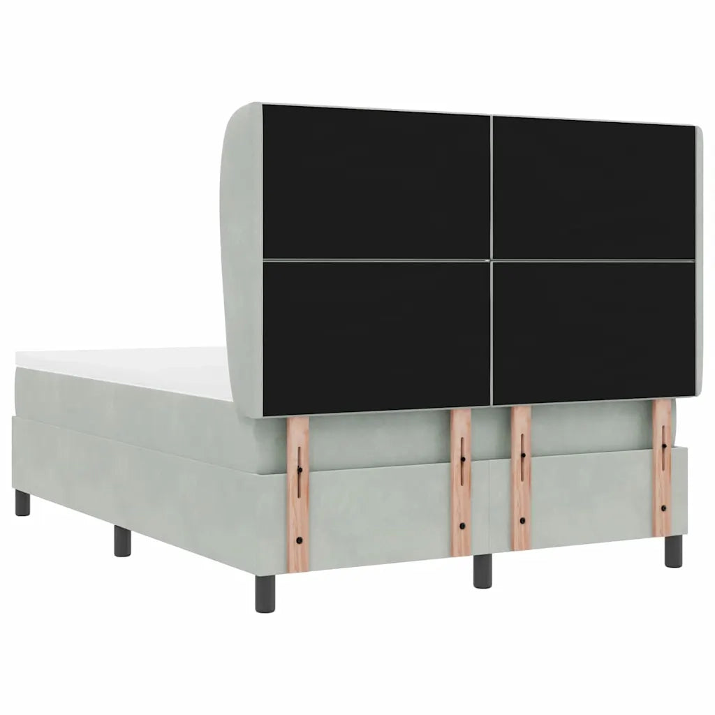 Letto a molle con materasso Grigio chiaro 190 x 140 cm Velluto 3340976