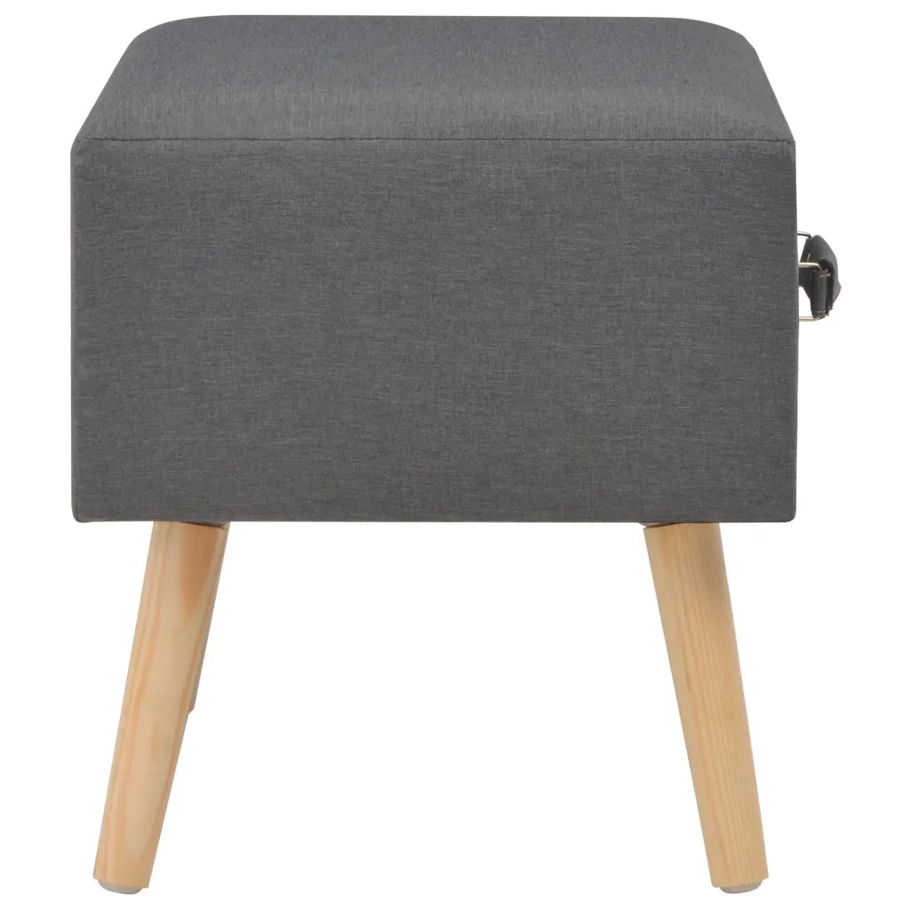 Comodino Grigio Scuro 40x35x40 cm in Tessuto 247535