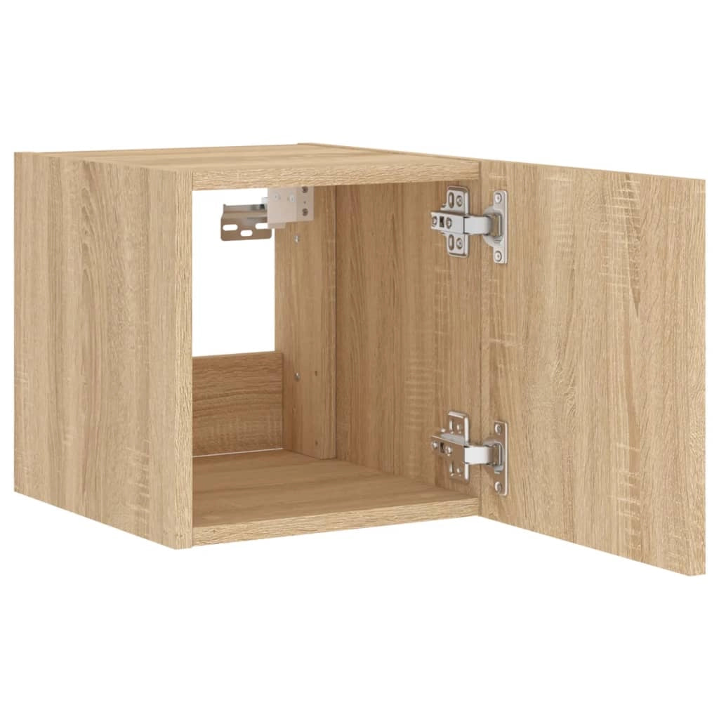 Mobile TV multimediale mensola TV credenza mobile TV sala da pranzo soggiorno parete attrezzata per camera da letto con luci LED rovere Sonoma 30,5 x 35 x 30 cm marrone 02_0028011