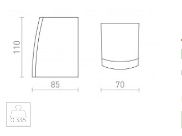 Lampada Faretto SELMA da parete grigio antracite  230V GU10 35W IP54