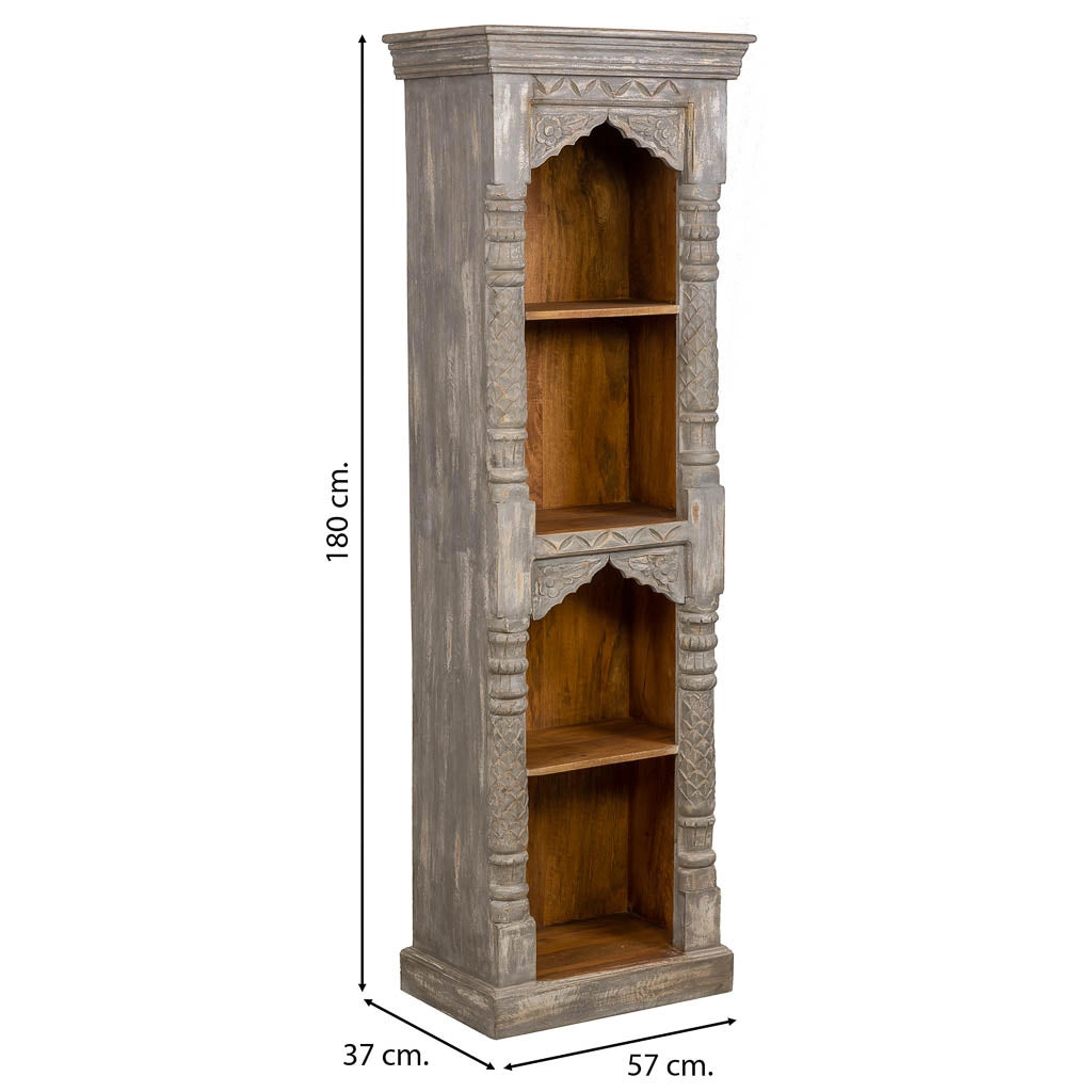 Scaffale in legno finitura artigianale 57x37x180h cm