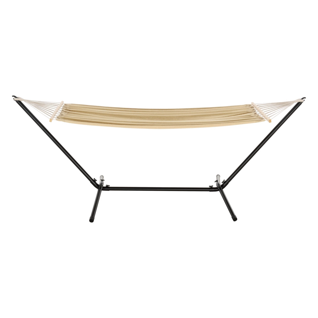 Amaca con Supporto in Acciaio con Telo 200 x 100 cm - Beige [en.casa]