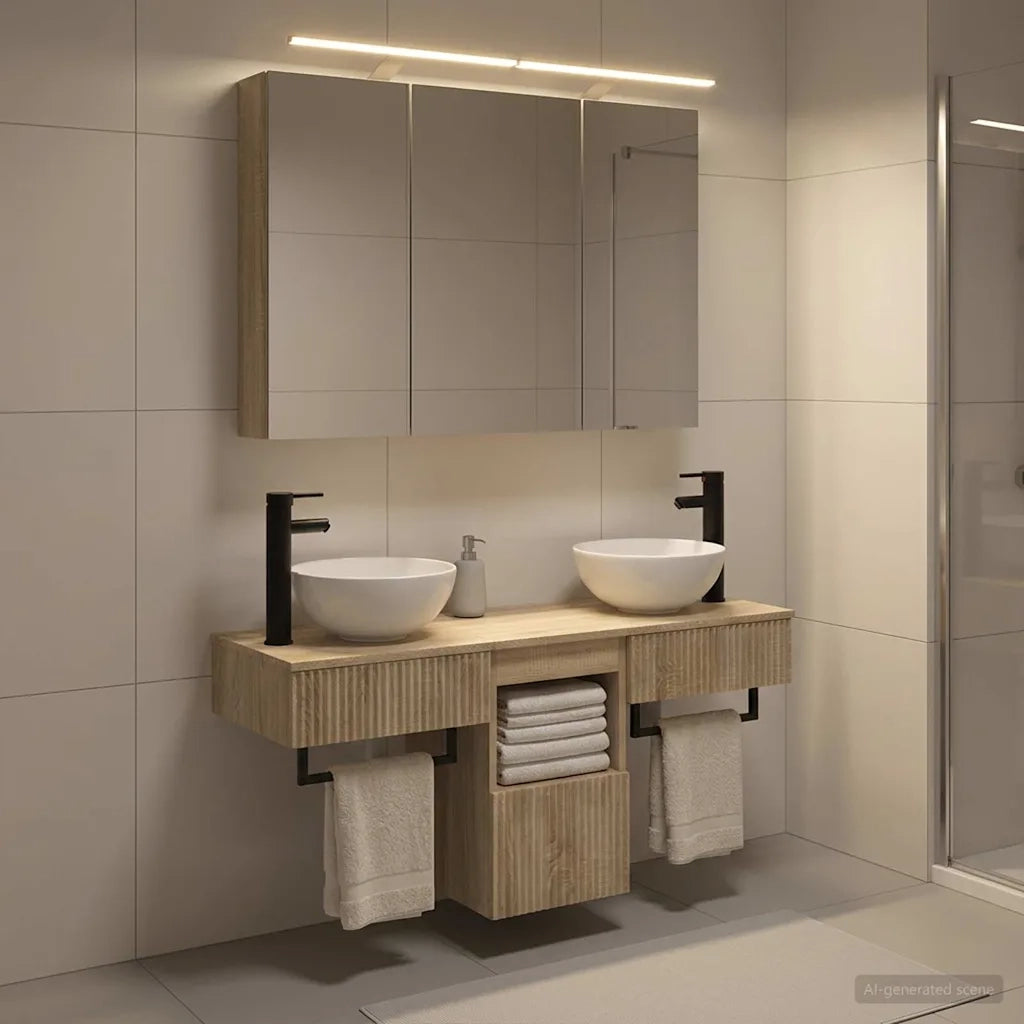 Set di Armadi da Bagno 4 pcs Rovere Sonoma 100 x 14,5 x 70 cm 3406257