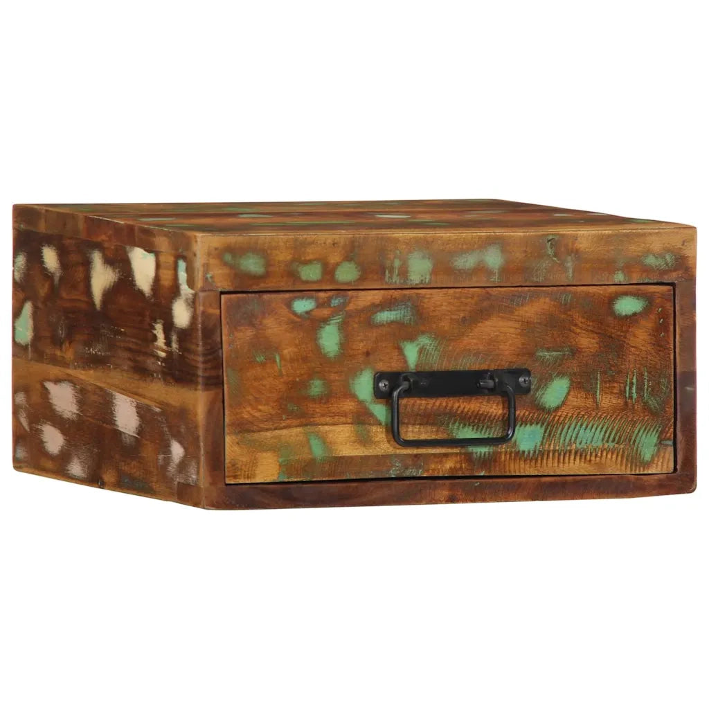 Comodini da Parete 2pz in Legno Massello di Recupero 4017456